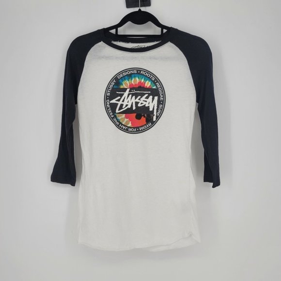 Stussy Tops - Stussy Reggae Surf Raglan 3/4 Sleeve Baseball Tee